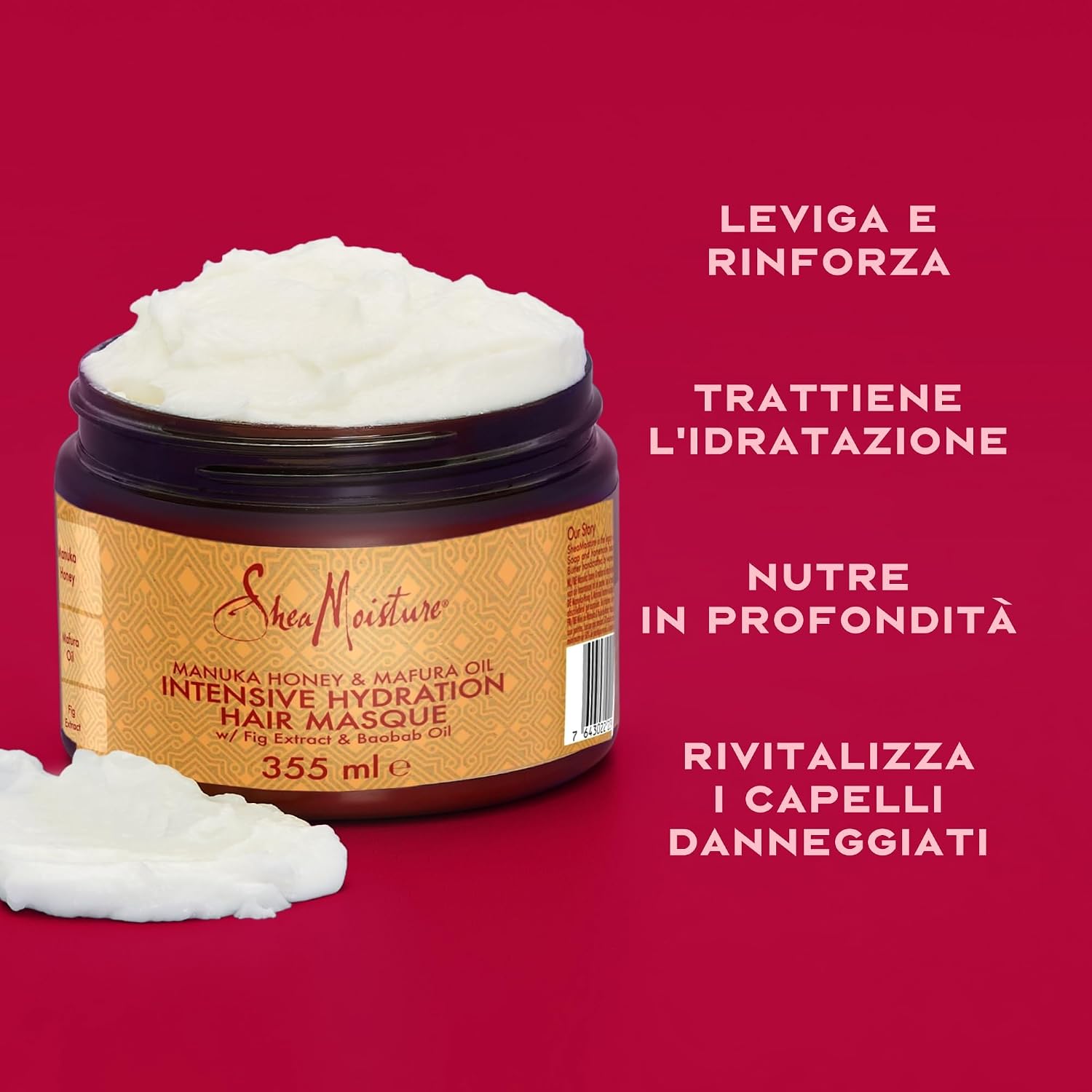 Detalle de SheaMoisture Maschera Intensive Hydration per Capelli Ricci, Crespi e Danneggiati (355ml)