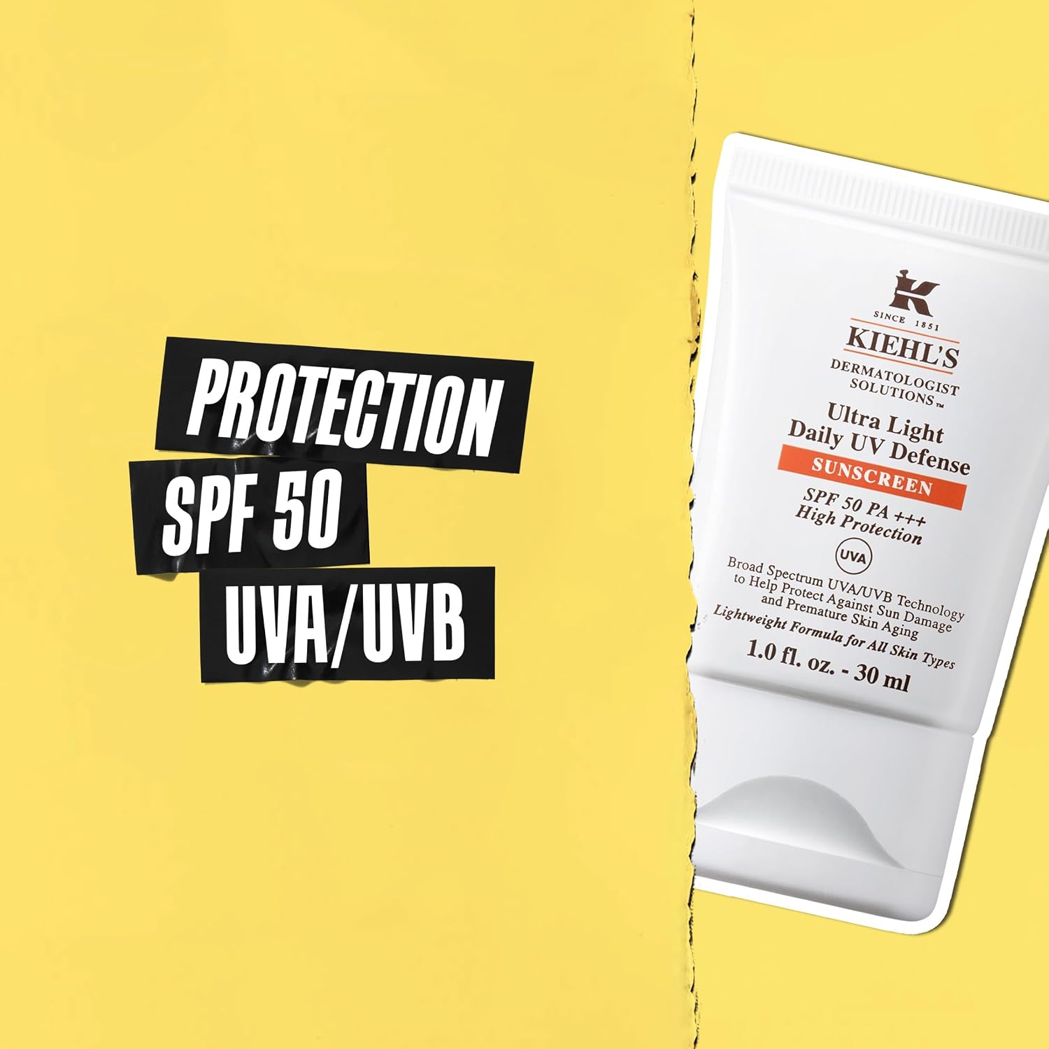 Detalle de Kiehl’s Fluide Solaire Visage Quotidien Ultra Léger SPF 50 – Protection anti-pollution