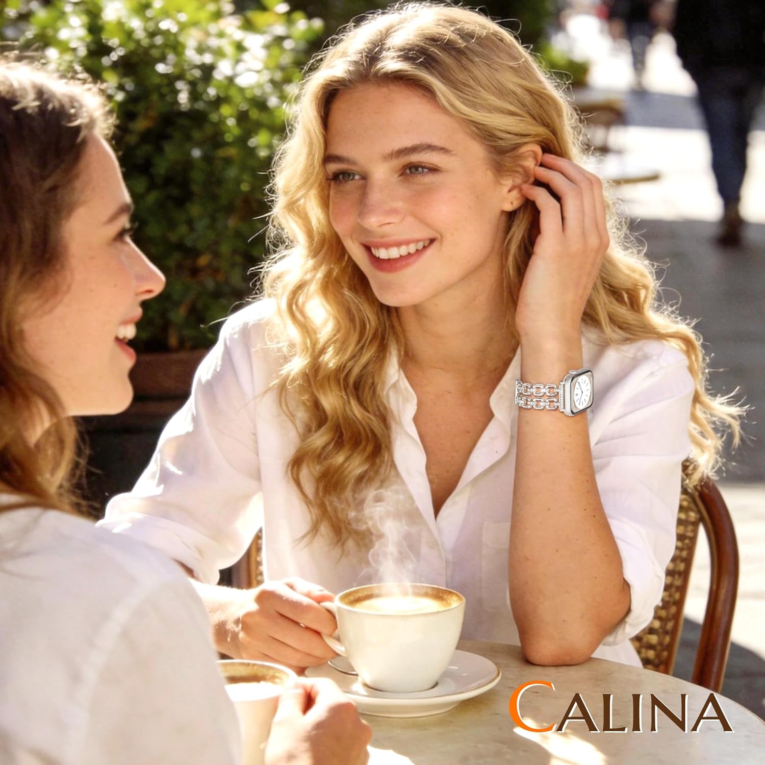 Thumbnail 5 de Calina Metal Strap for Apple Watch – Luxury Diamond-Accent 49mm/42mm & 38–46mm, Women’s S11/S3 Series