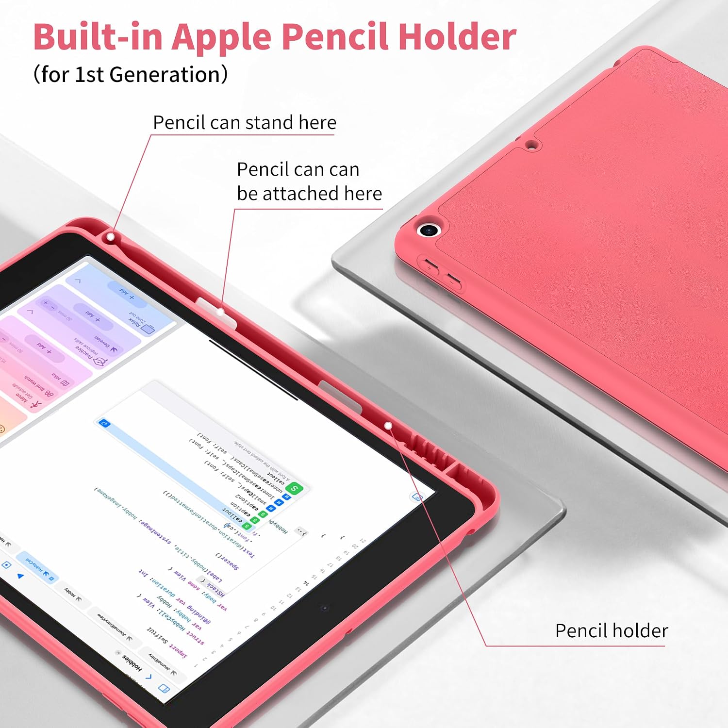 Detalle de CACOE Case for iPad 9th / 8th / 7th Generation (10.2-inch) in Watermelon Pink
