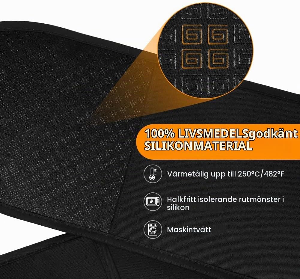 Detalle de AUAUY M1-3507404 dubbel ugnsvante med halkfri silikon, 250 °C