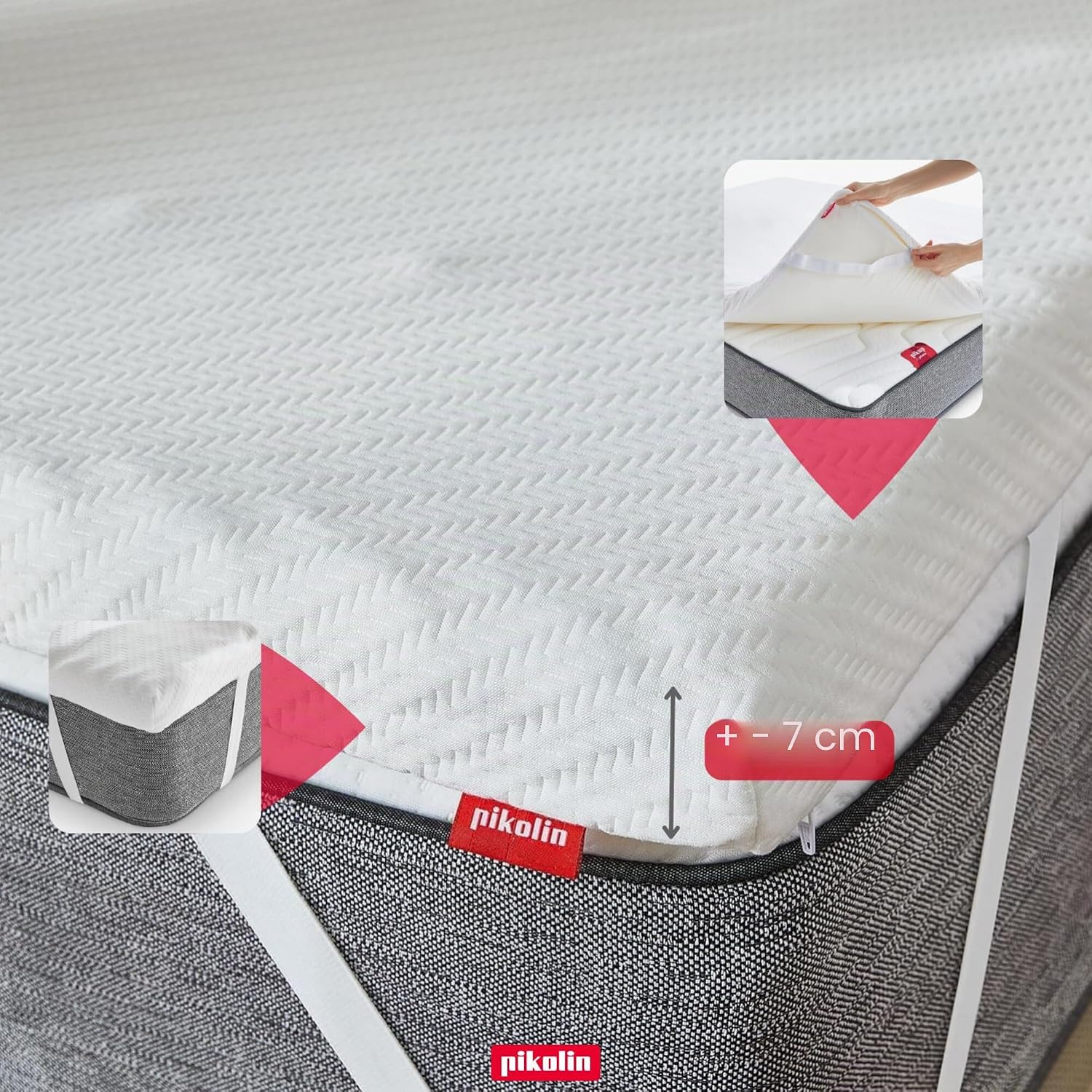 Detalle 2 de PIKOLIN Surmatelas Hôtel 90x190 cm – Mémoire de forme 7 cm
