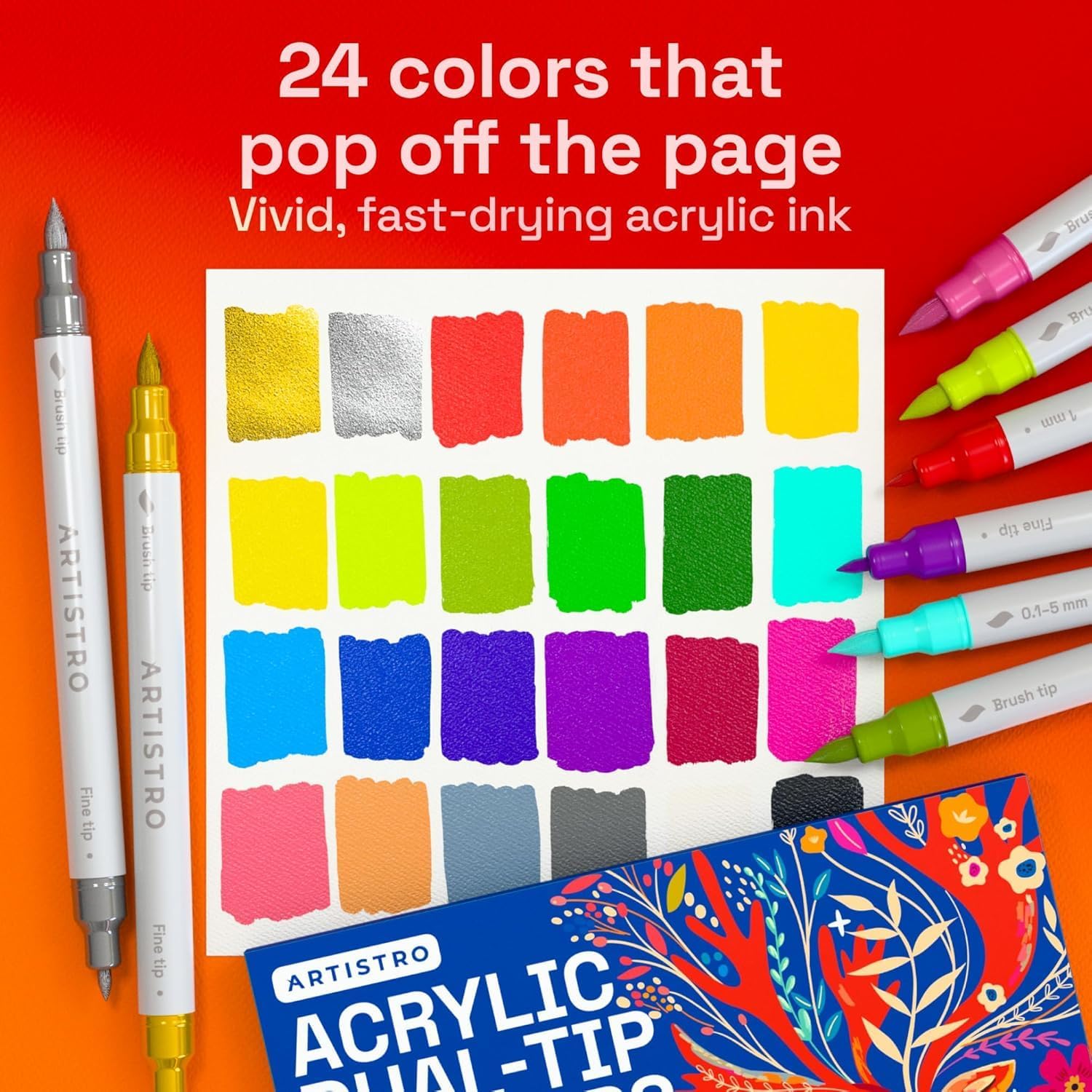 Thumbnail 1 de ARTISTRO 24 Acrylic Paint Pens set for crafts 🎨