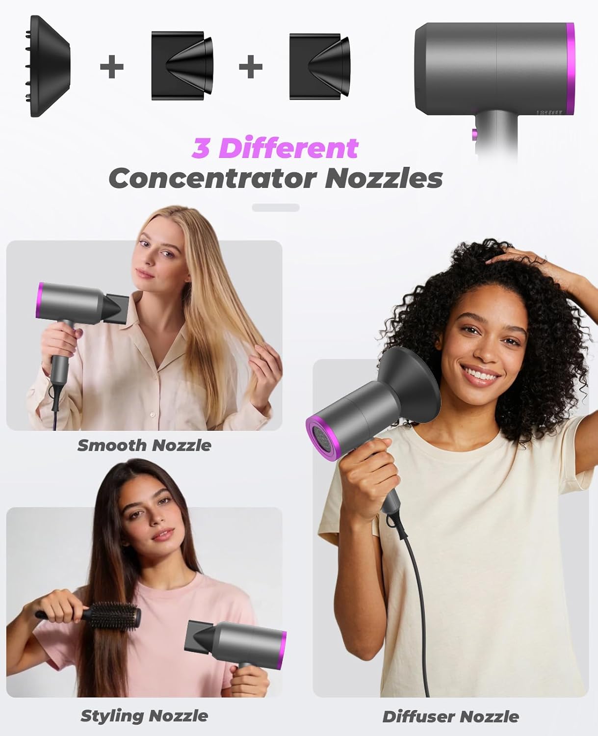 Thumbnail 5 de Professional Ionic Hair Dryer with 1800W AC Motor — Fast Drying, Safe & Portable