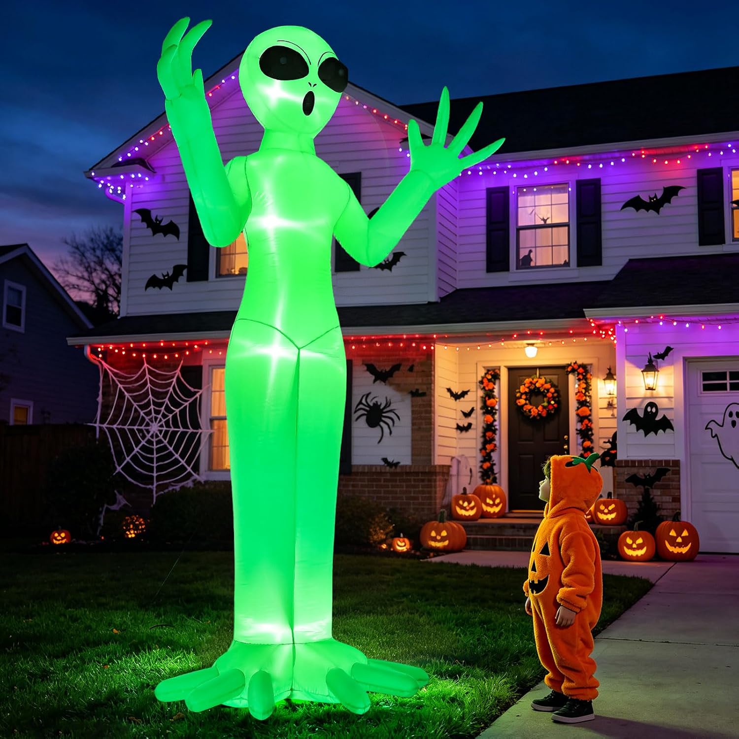 Detalle de Mahoon MH24-WXR 10FT Inflatable Alien Halloween Yard Decoration with LED Lights