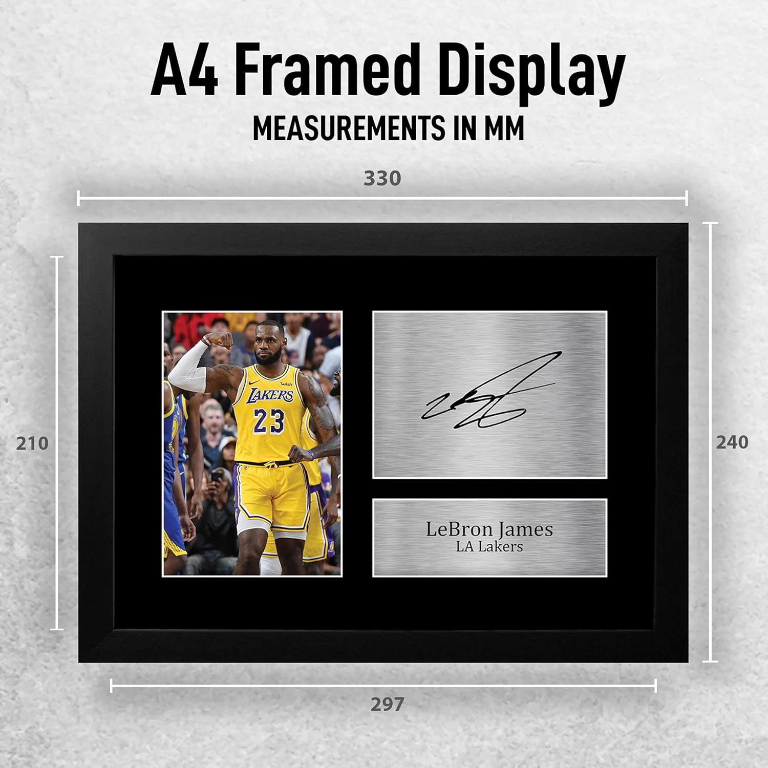 Thumbnail 1 de HWC Trading Lebron James Signed Autograph A4 Framed Print – Lakers Memorabilia Gift