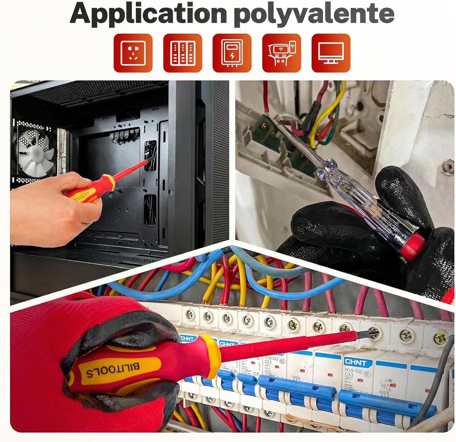 Thumbnail 6 de BILITOOLS Tournevis Électricien 9 Pièces – Coffret isolé 1000V avec testeur de tension
