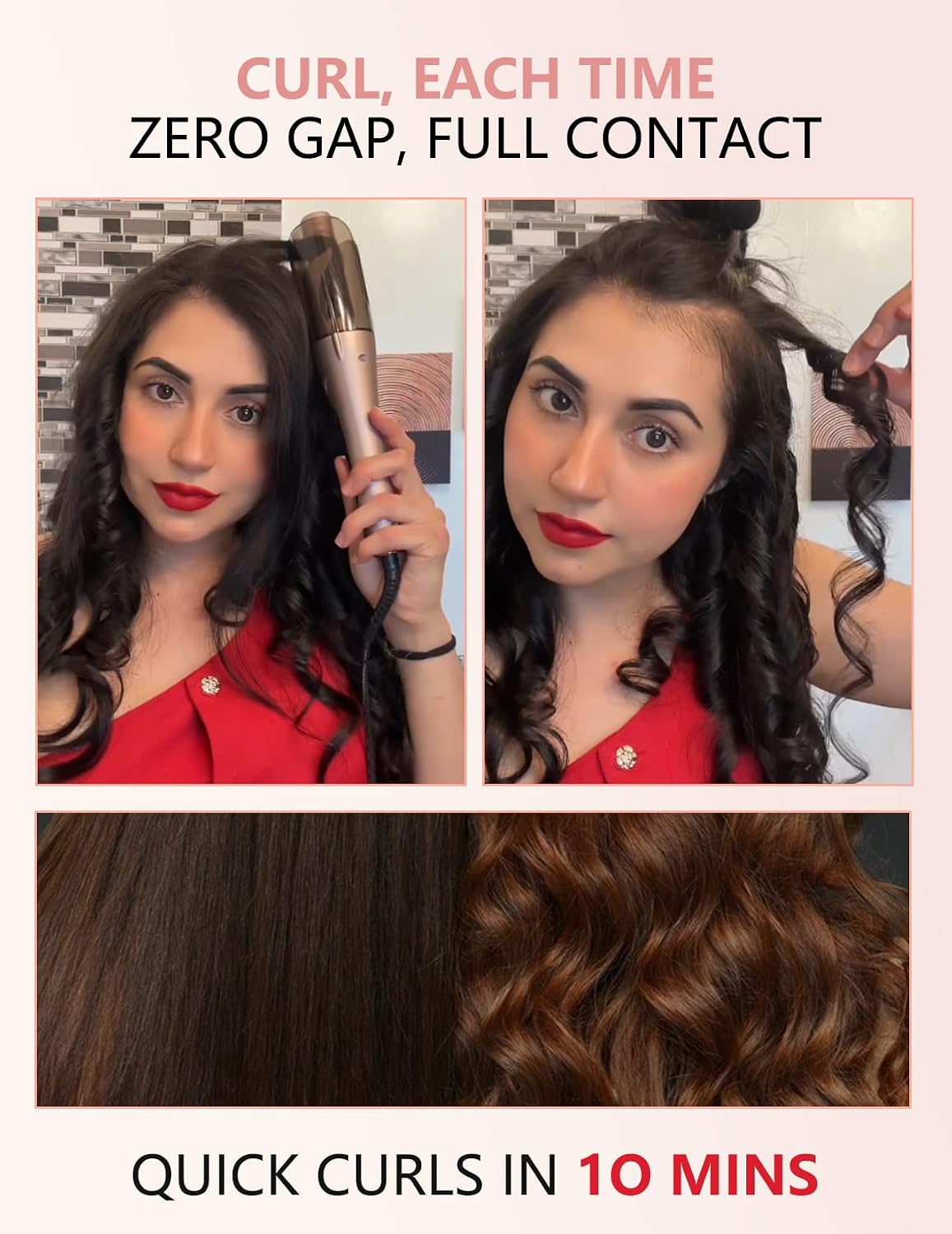 Detalle 2 de LANDOT Automatic Rotating Hair Curler Rose Gold