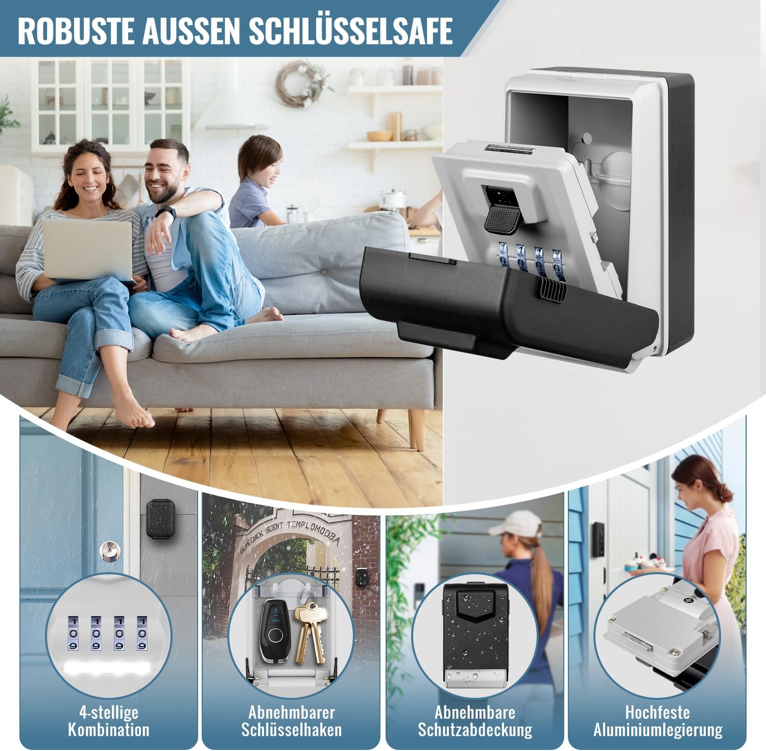 Detalle 2 de ENONEO Schlüsseltresor mit Zahlencode, 4-stellig