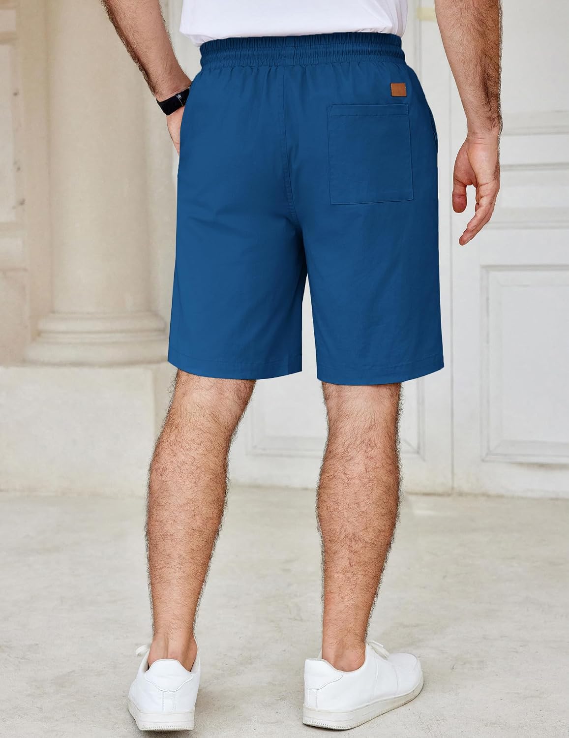 Detalle de COOFANDY Men's Casual Shorts: Cotton, Elastic-Waist Drawstring, 7"/9" Inseams