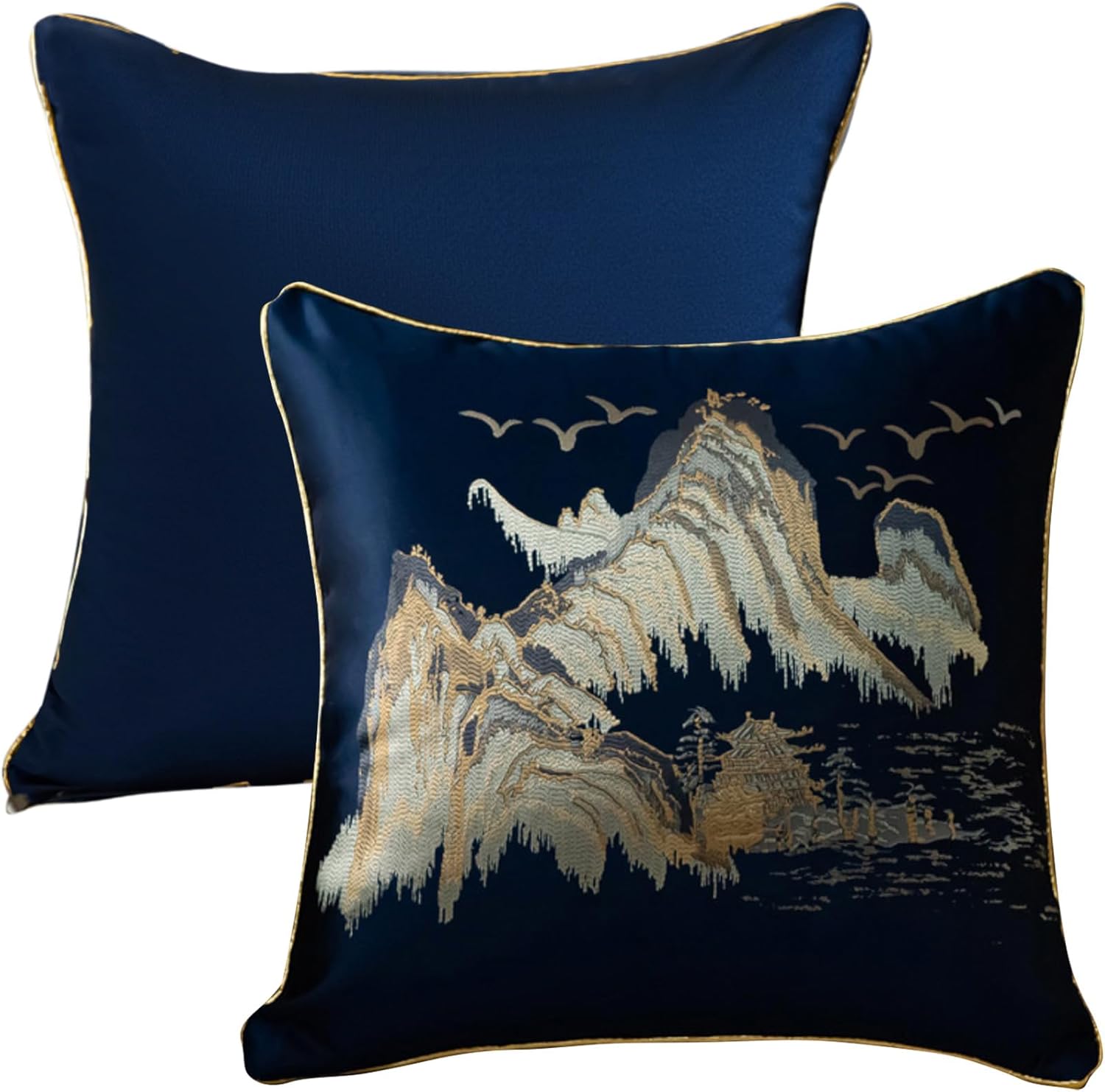 Thumbnail 4 de Traziewell set of 2 cushion covers 45 x 45 cm in blue with hidden zip