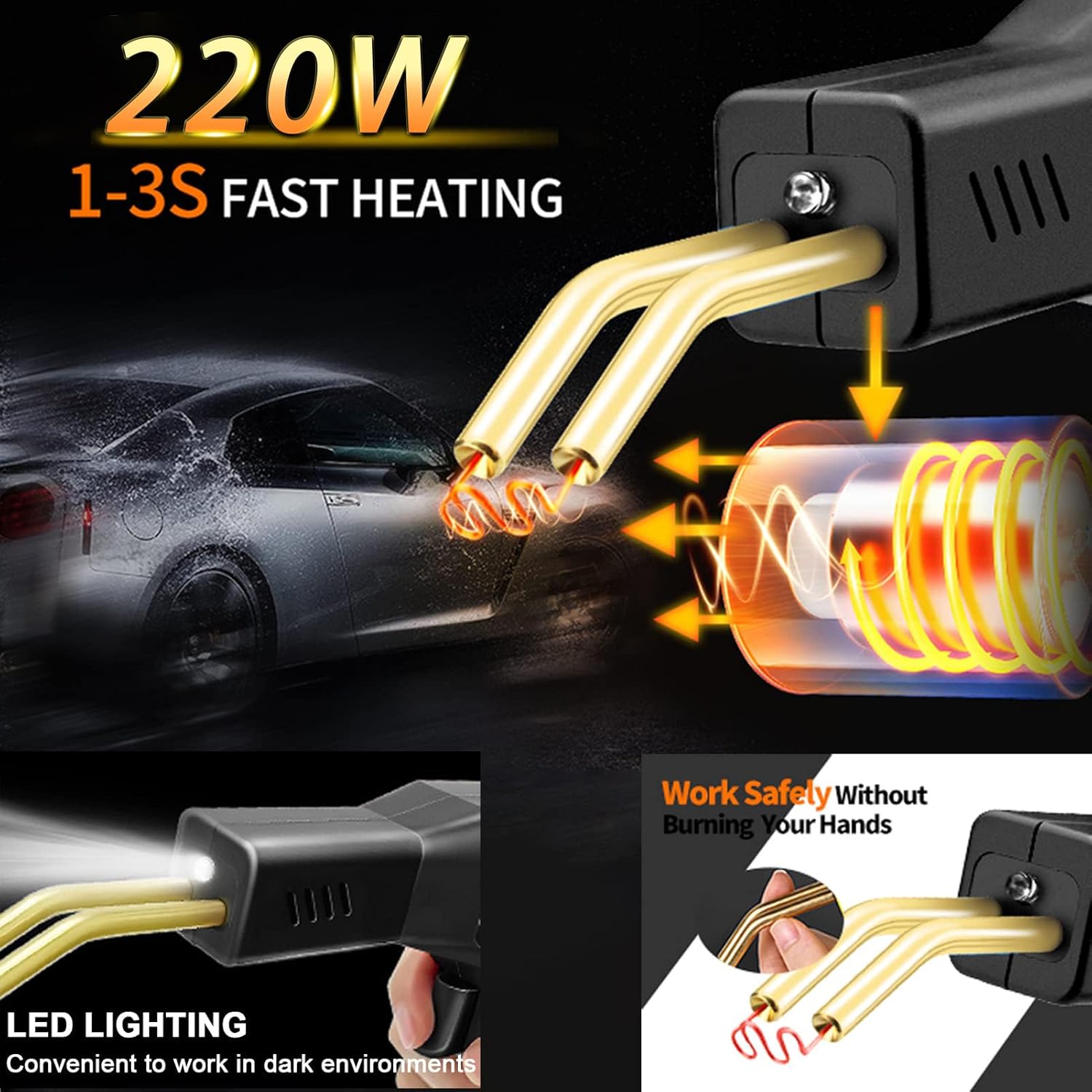 Thumbnail 5 de 220W Kunststoff Schweißgerät 2-in-1 Stoßstangen Reparatur-Set mit 800 Hot Heftern