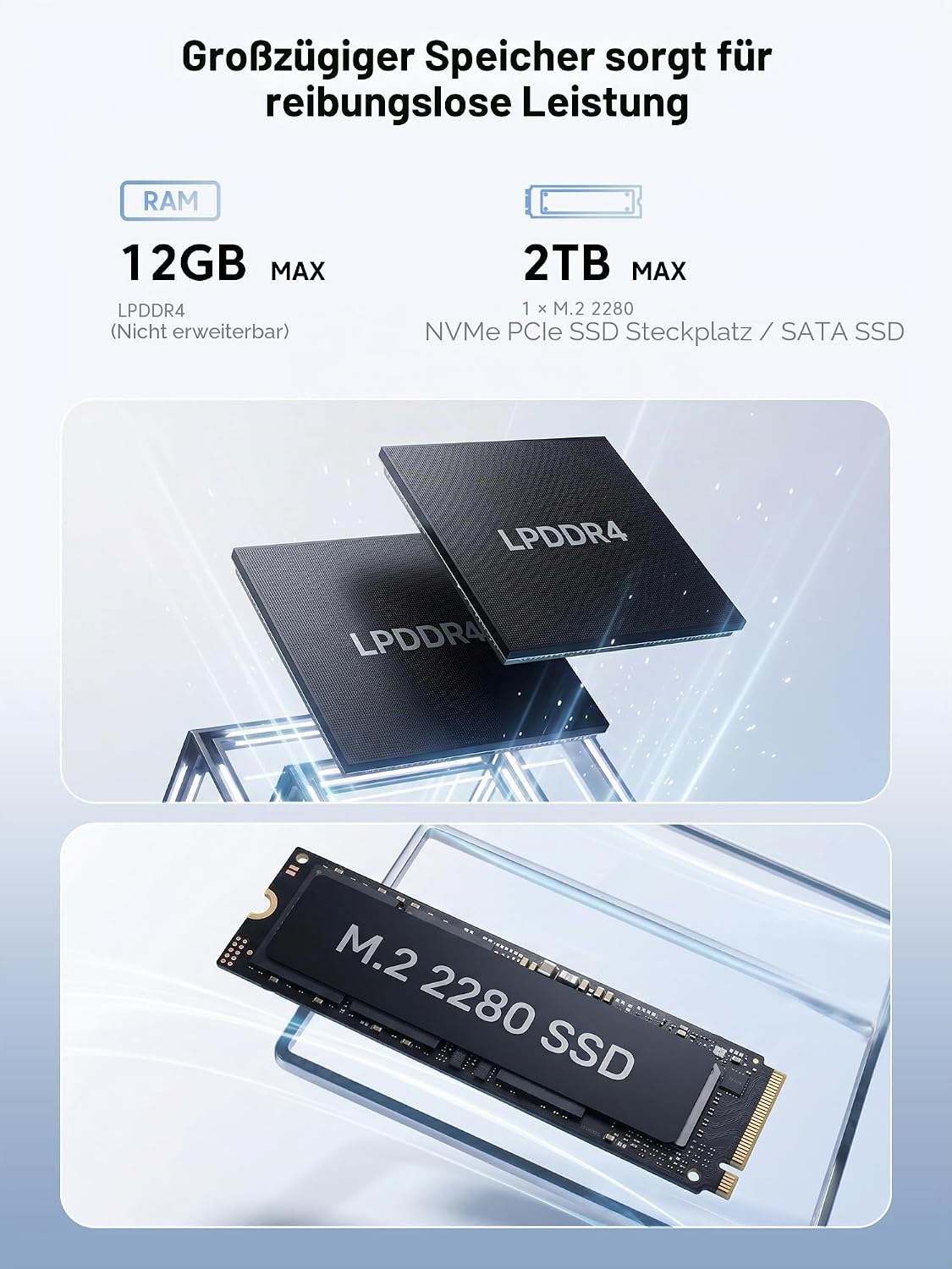 Thumbnail 2 de ACEMAGICIAN Mini PC AK1PLUS mit Intel Pentium N5030 – 12 GB RAM, 256 GB SSD, Windows 11 Pro, 4K HDMI-Dual, Lüfterlos