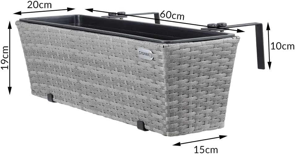 Detalle 2 de Casaria Blumenkasten 4er Set 11 L Grau