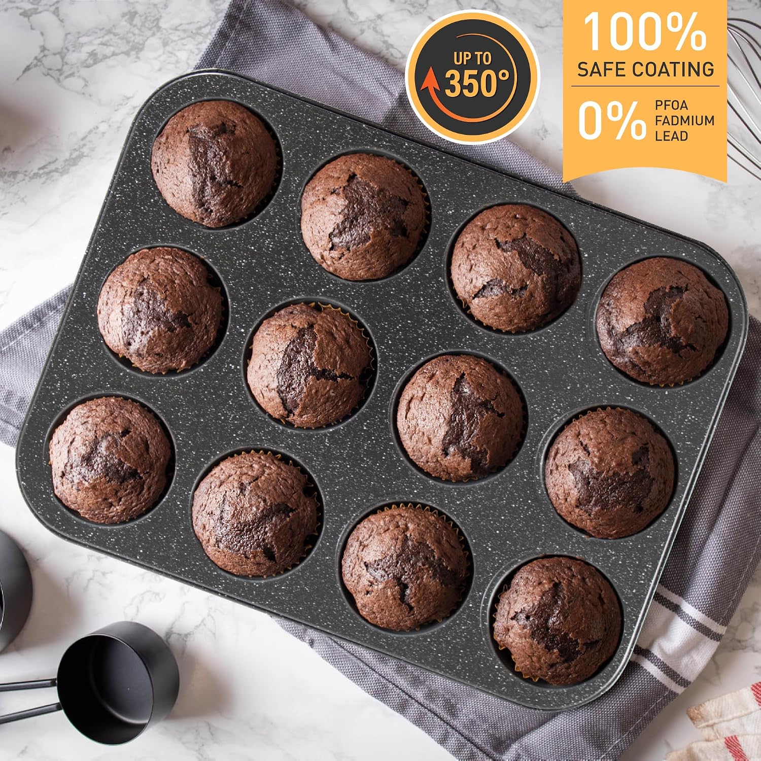 Detalle de DishDelight 30-Piece Granite Non-Stick Pots & Pans Set for Induction Cooktops