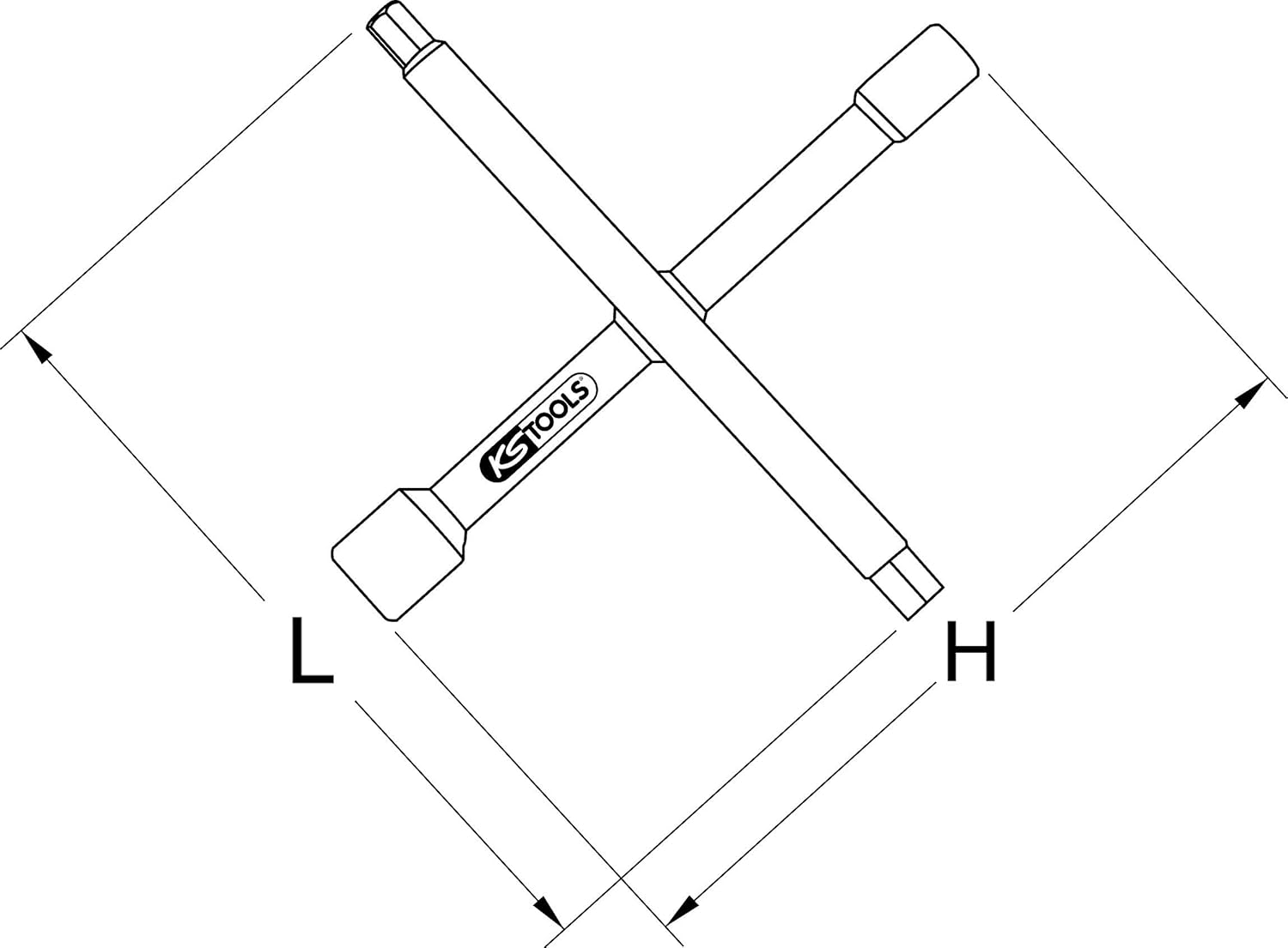 Detalle 2 de KS Tools 116.6000 Sanitär-Kreuzschlüssel, 7 Funktionen