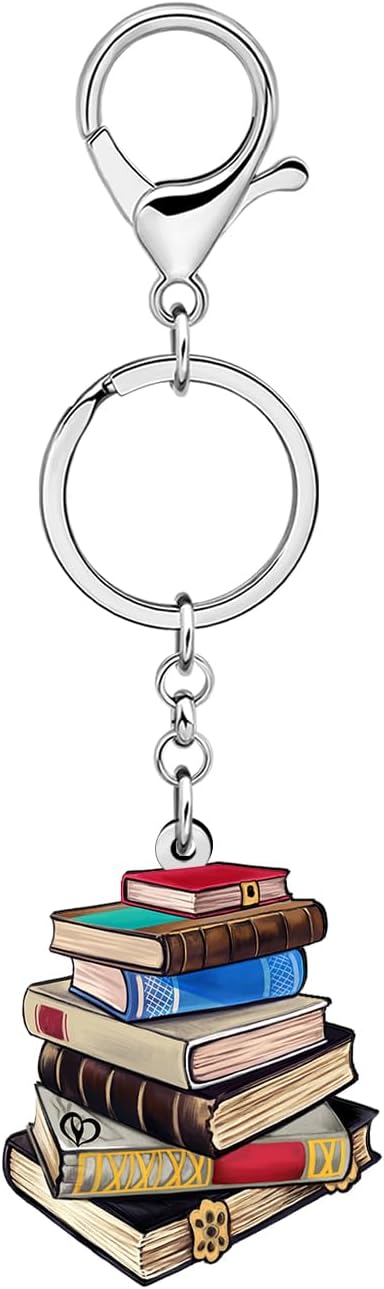 Detalle 2 de WEVENI Acrylic Book Keychain: Bookish Charm for Readers and Gift Ideas