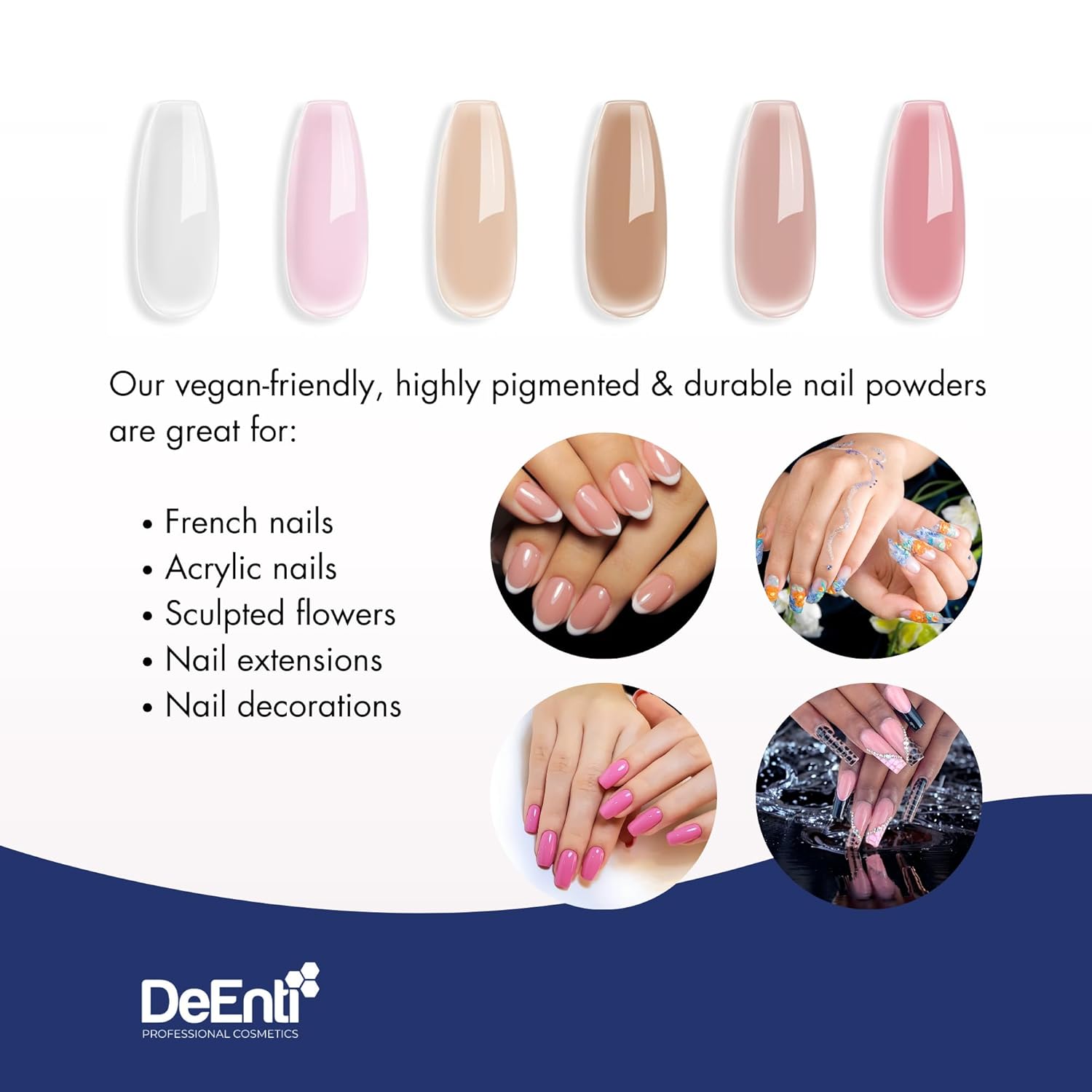 Thumbnail 6 de DeEnti Acrylic Nail Powder (2oz) Cover Pink — bubble-free acrylic powder for overlays and extensions