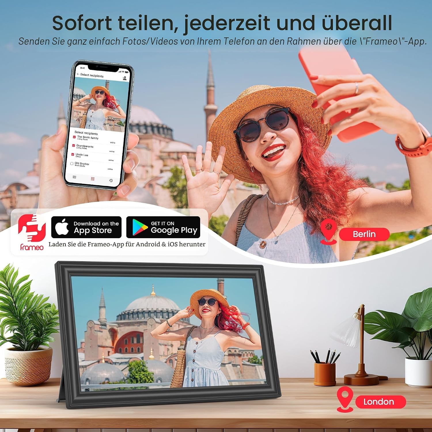 Detalle de FRAMEO 15,6 Zoll Digitaler Bilderrahmen 64 GB