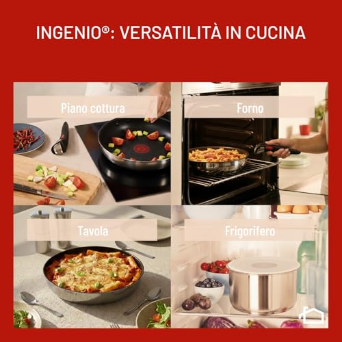 Detalle de Lagostina Ingenio Inox Set Padelle 3 Pz: Antiaderente e Manico Rimovibile