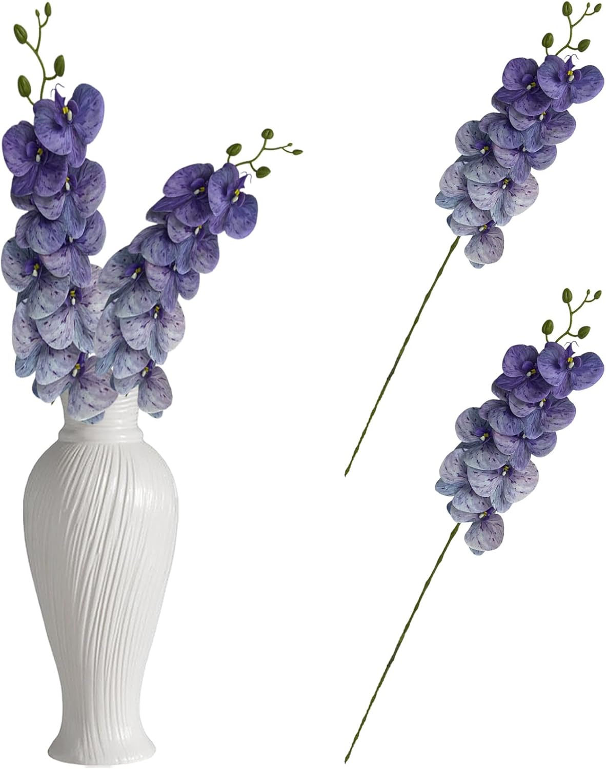Detalle 2 de Astylishome Large Purple Faux Flowers (2-Pack) for Indoors