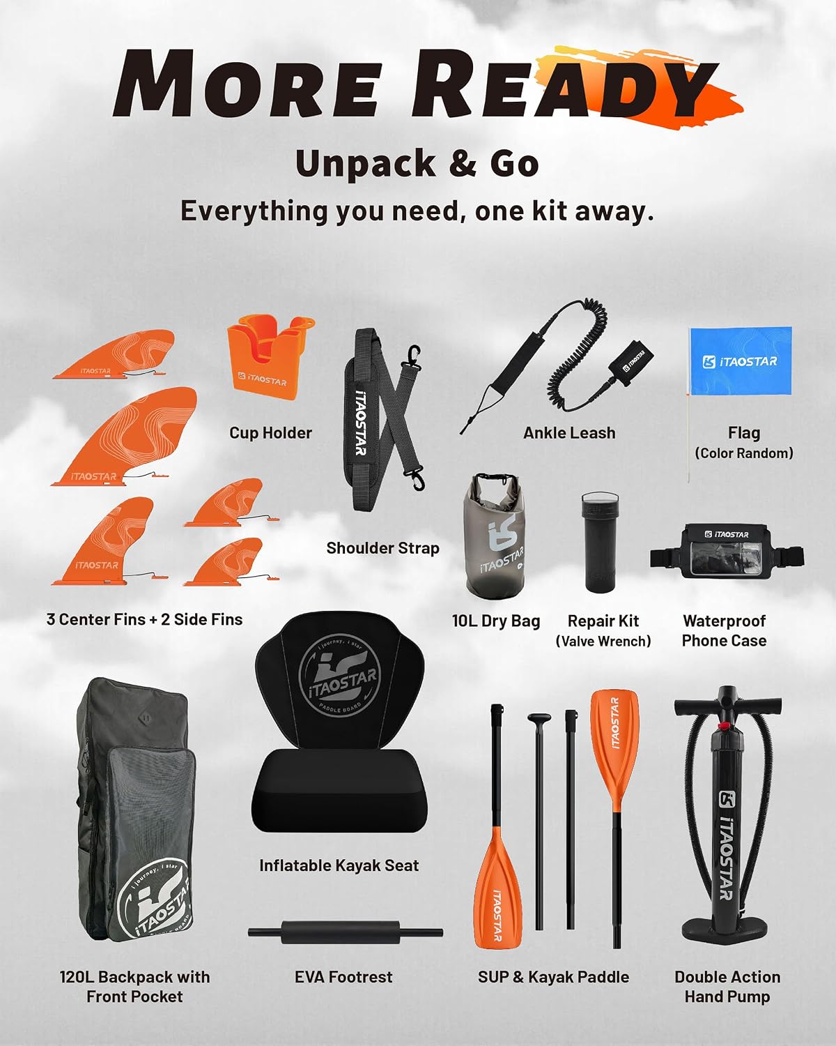 Thumbnail 6 de iTAOSTAR Lead 12' x 35" Inflatable SUP 450 lb