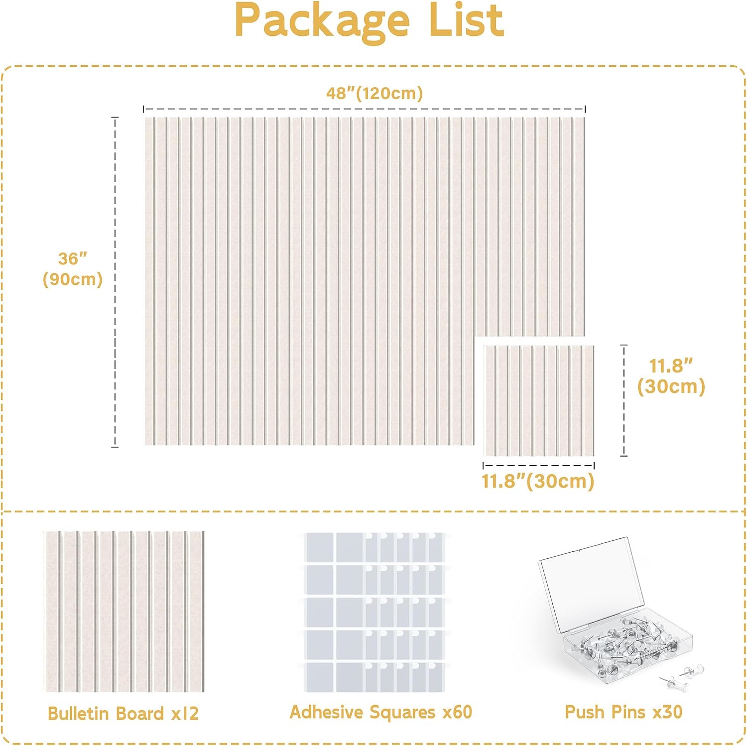 Thumbnail 6 de MingCork Board-Fine-Oatmeal-12-1 Felt Bulletin Board Tiles, 12-Pack