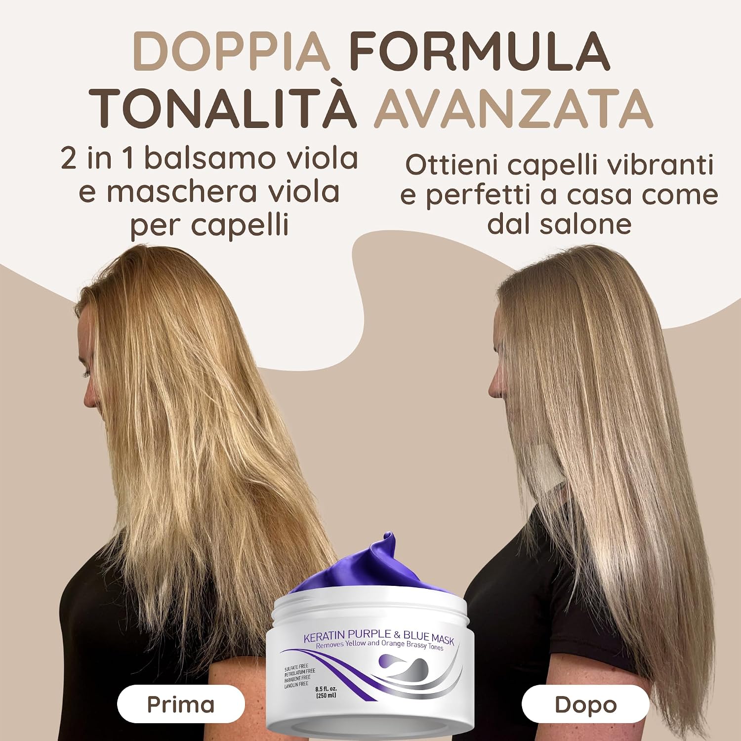 Detalle 2 de Vitamins Maschera viola cheratina 2 in 1
