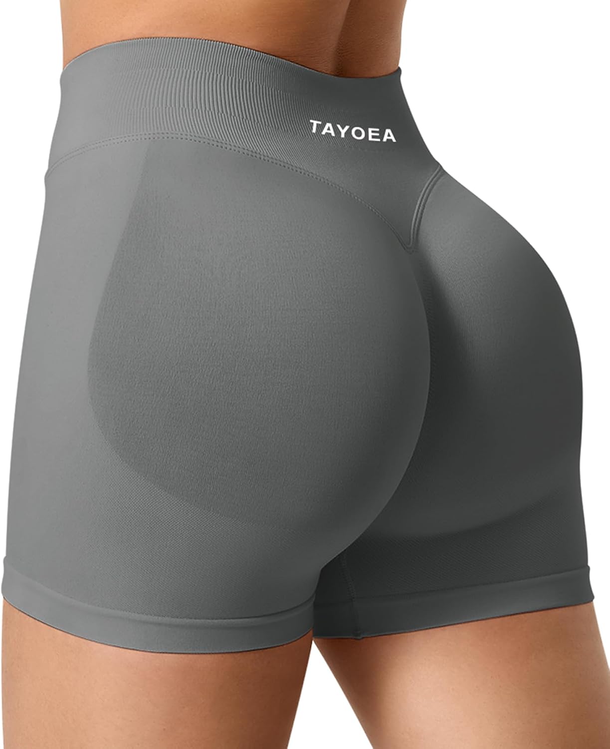 Detalle de TAYOEA Sport Shorts Damen Scrunch – kurze Gym-Shorts mit Push-up-Effekt und nahtlosem Design