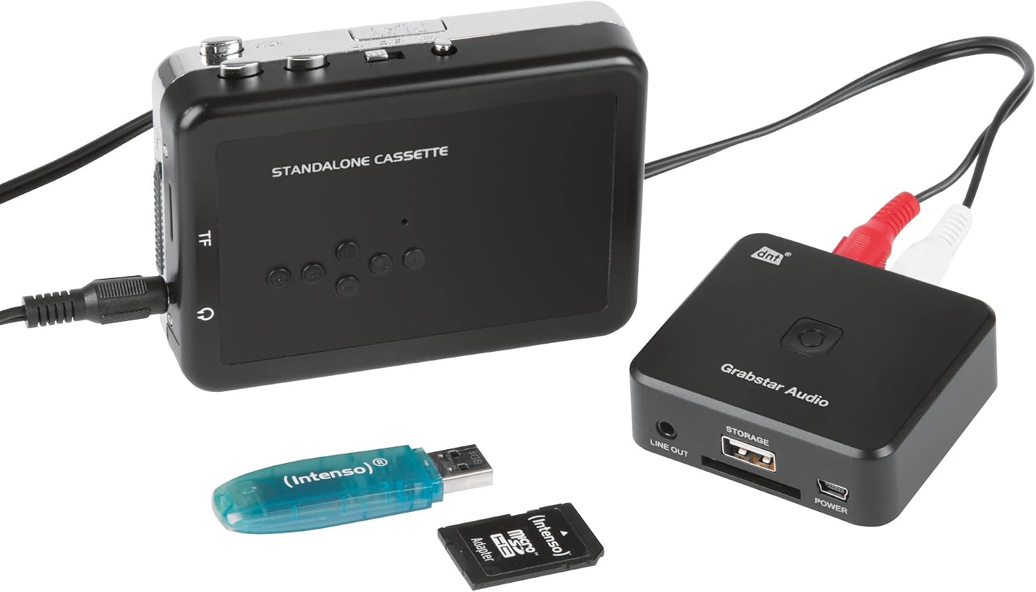 Detalle de dnt Grabstar Audio Audio-Digitalisierer für Kassetten & Tonbänder – MP3-Umwandlung auf SD/USB (DNT000012)