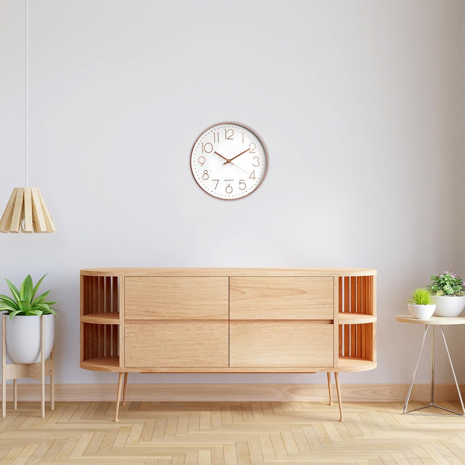 Thumbnail 6 de Delgeo Modern Silent Wall Clock 25-30cm – Minimalist Rose Gold