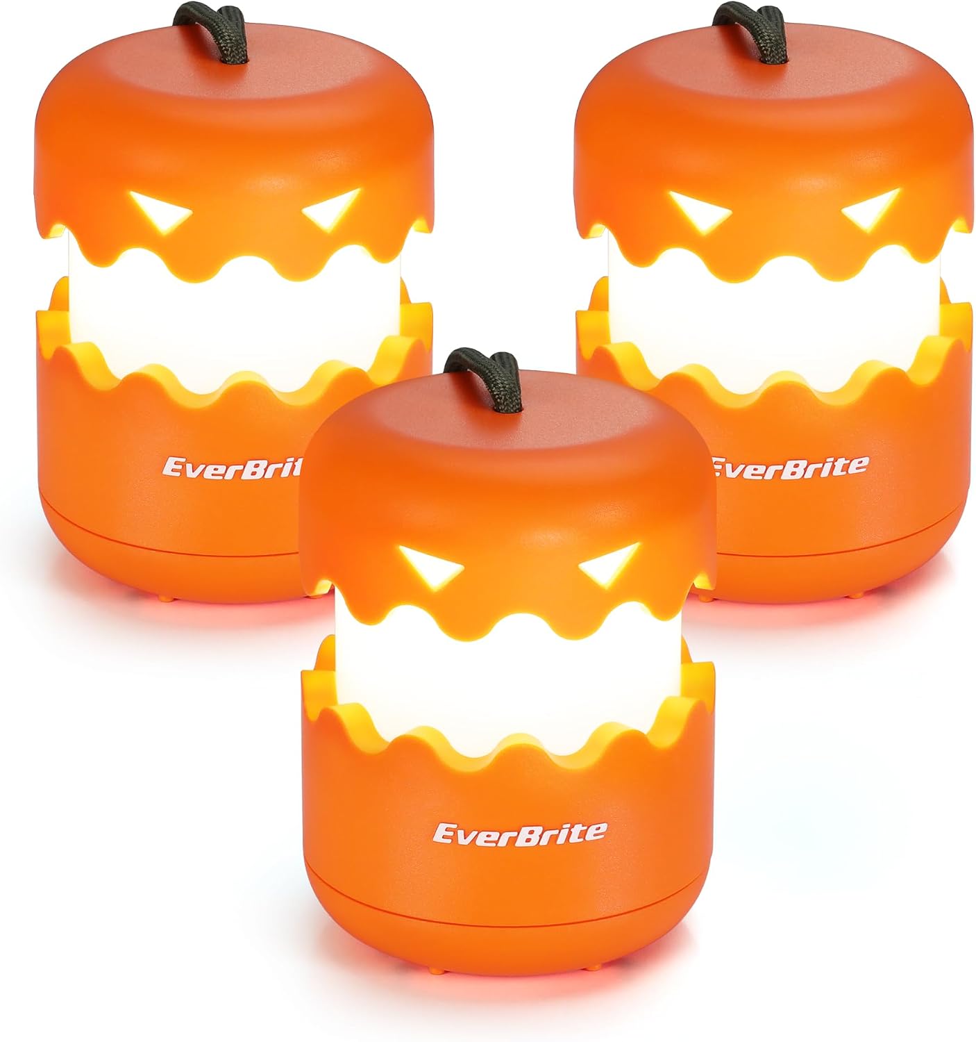 Detalle de EverBrite E041044A led-pompoenlantaarns, 3 stuks met warm 360°-licht