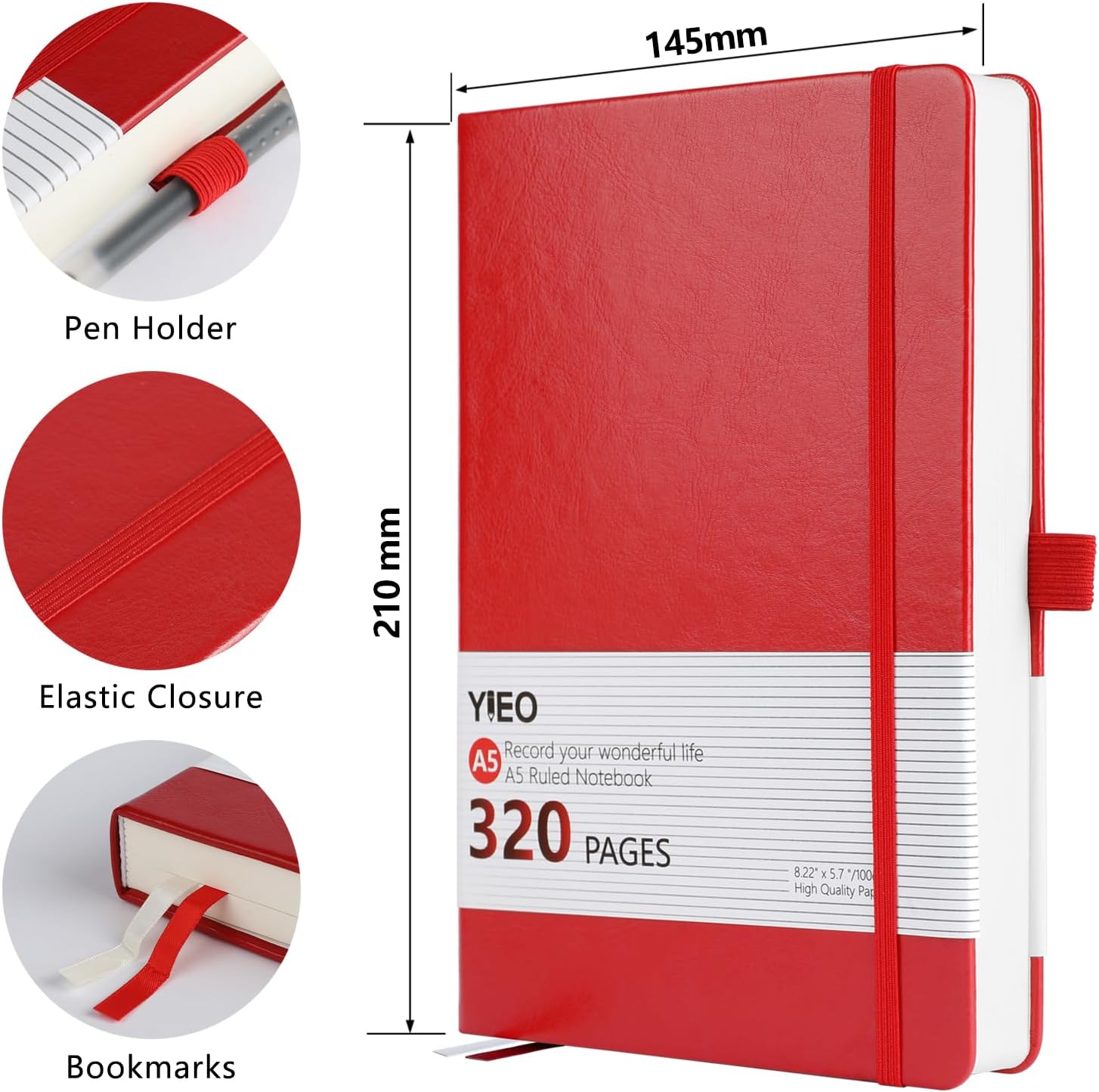 Detalle 2 de YIEO Notebook A5 Hardback 320 Pages