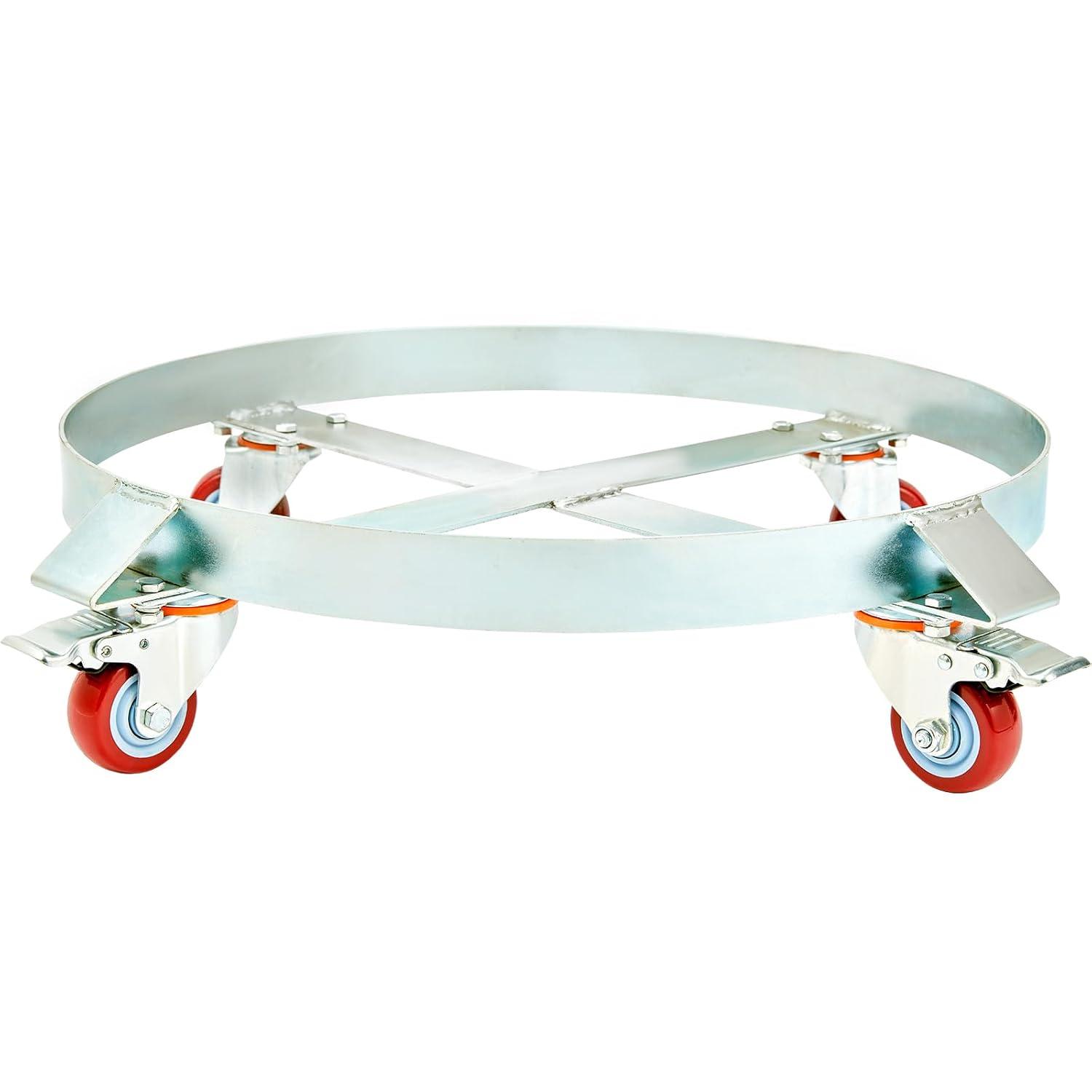 Detalle de VEVOR Fassroller 250 L – Transportroller aus Kohlenstoffstahl mit 4 Universalrädern