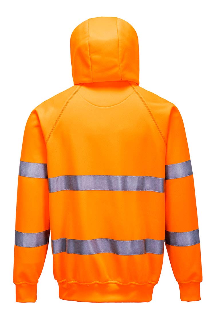 Detalle de Portwest B304 Hi Vis Hoodie Mens EN ISO 20471 Class 3 with Bio Motion Tape, 300g Polycotton, Orange (Size L)