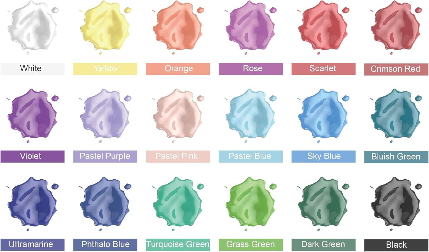 Thumbnail 1 de INK LAB Acrylic Pouring Paint Kit (18 Colours) pre-mixed acrylic for canvas, wood, tiles & more