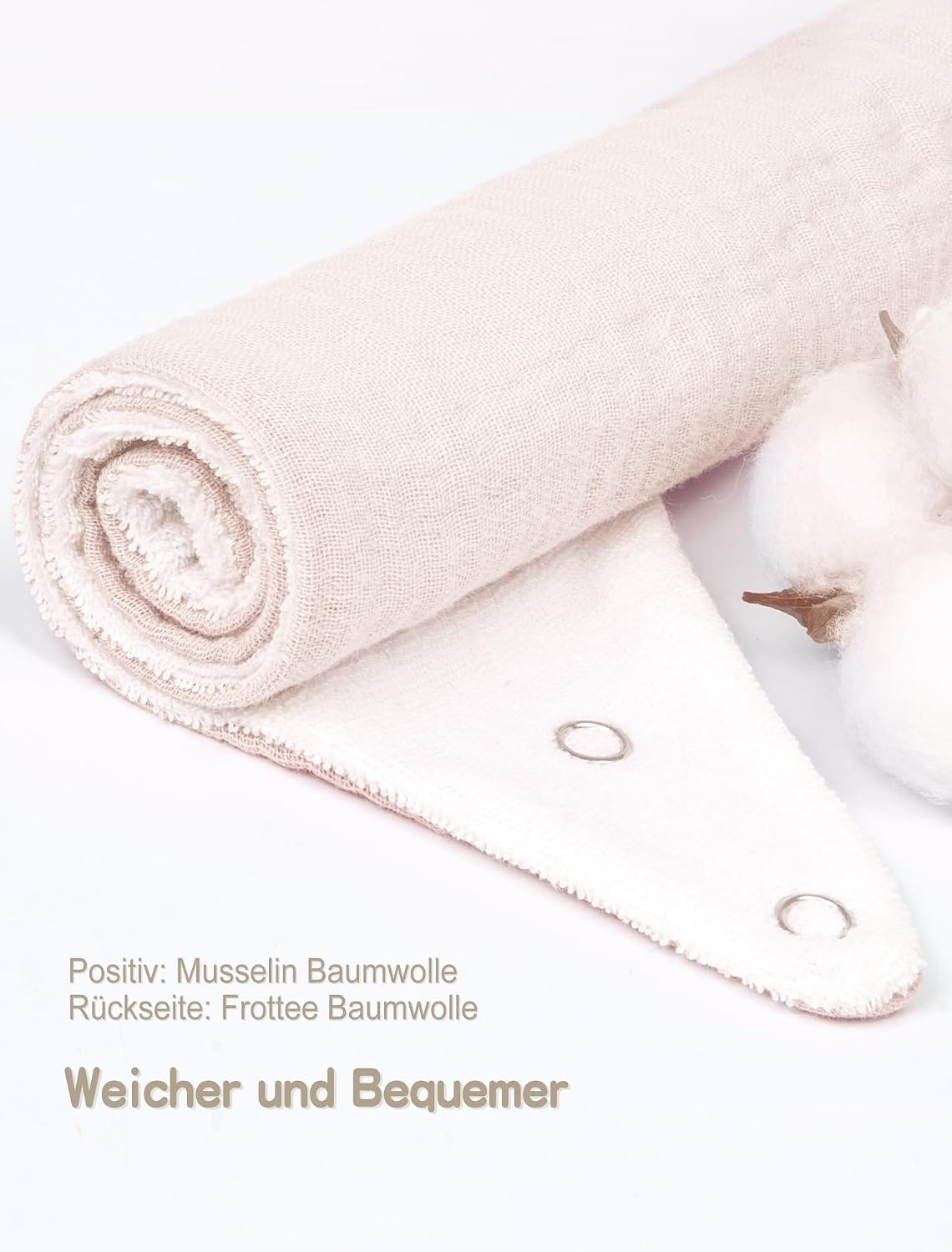 Thumbnail 2 de lulumoon Dreieckstuch aus Musselin – Unisex Baby-Lätzchen aus Musselin und Frottee, 3 Größen