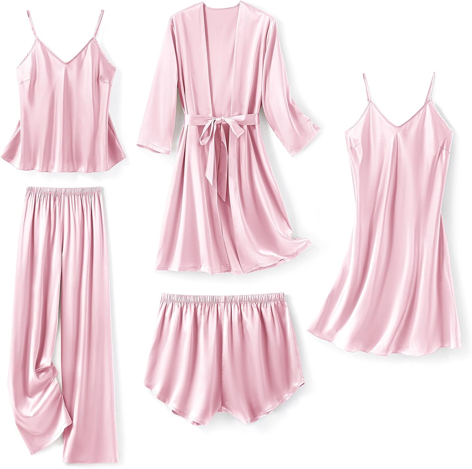 Detalle de SAPJON Silk Pajamas 5-Piece Set
