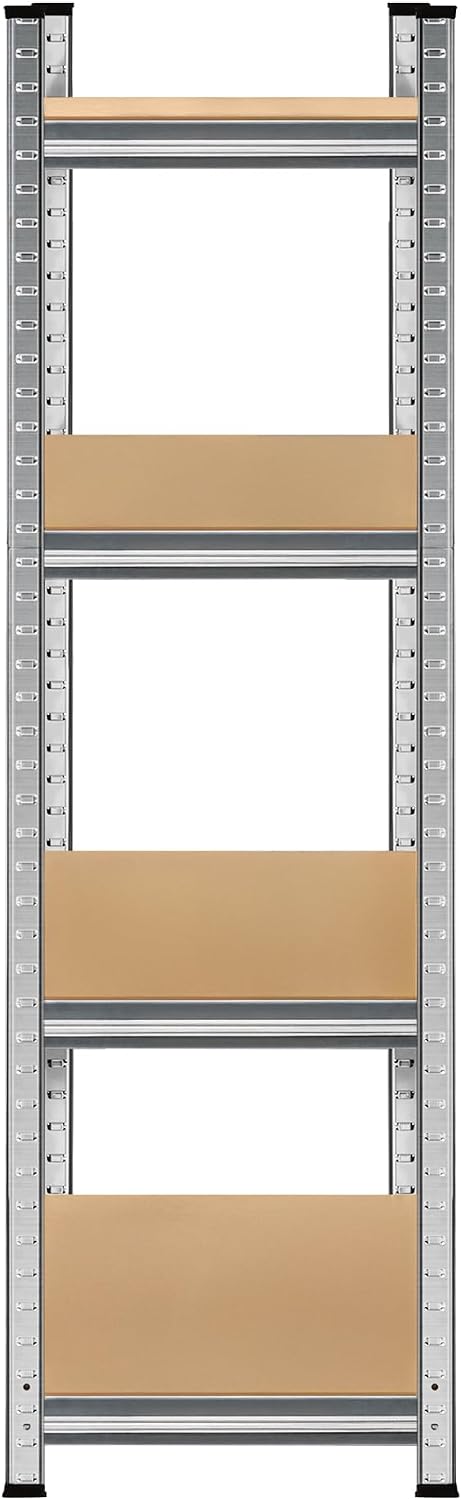 Detalle 2 de T-LOVENDO - Estantería metálica multiusos galvanizada con 4 baldas ajustables (140 x 70 x 30 cm)