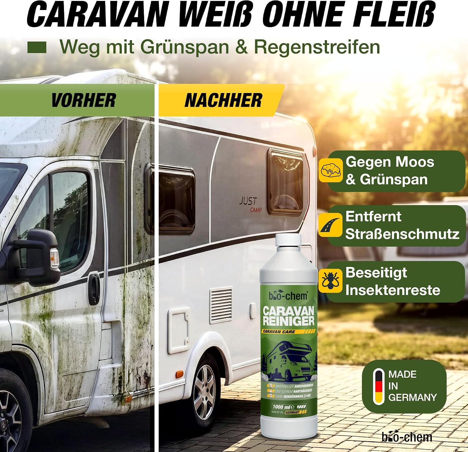 Detalle 2 de bio-chem Caravan & Wohnmobil Reiniger 1L – Außenreiniger
