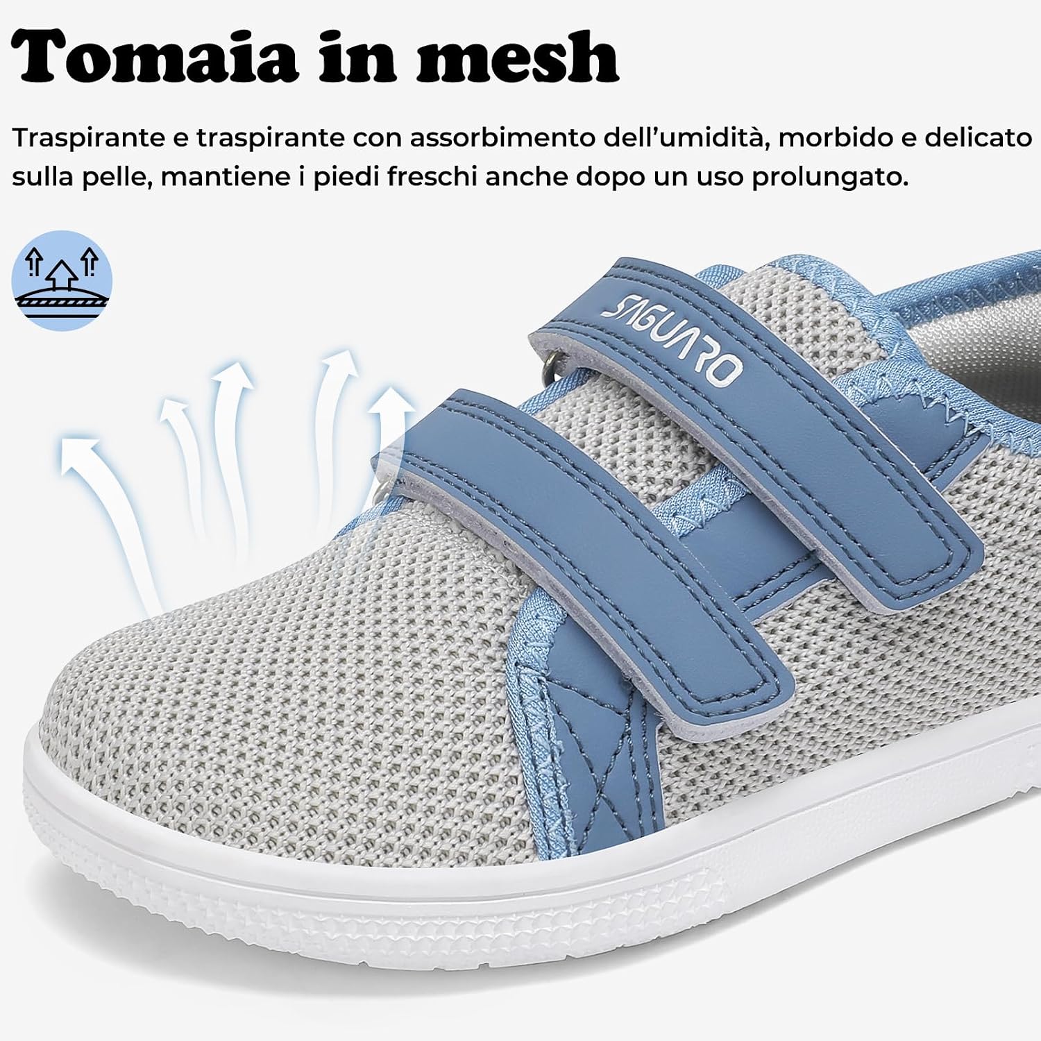Detalle de SAGUARO Scarpe Barefoot Bambini Sneakers Minimaliste con punta ampia e chiusura a strappo (Gr. 25-35)