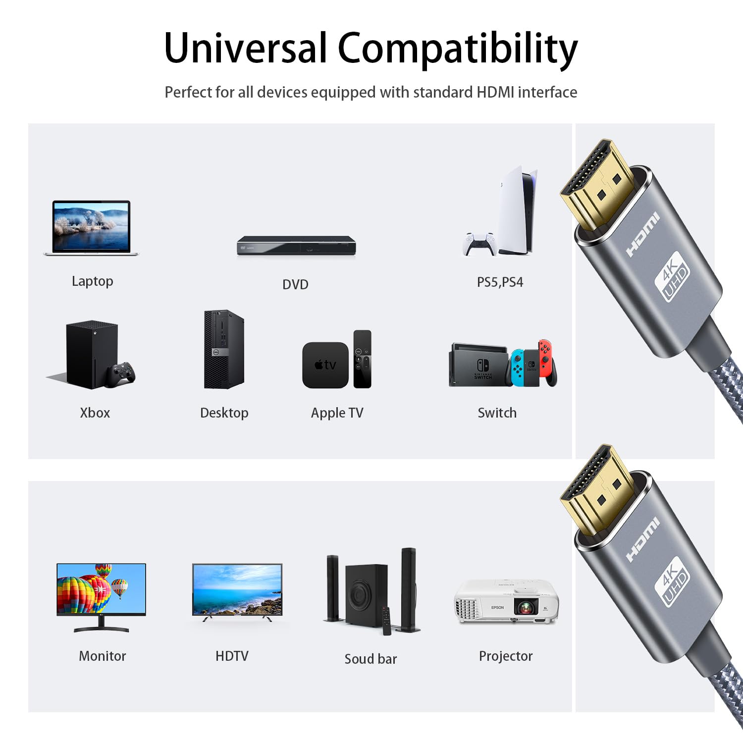 Thumbnail 5 de LEADSTAR HDMI Cable 4K 15 ft for 4K TV