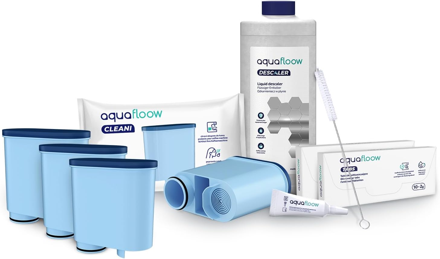 Detalle de Aquafloow onderhoudsset voor Philips/Saeco volautomaten met AquaClean-filters