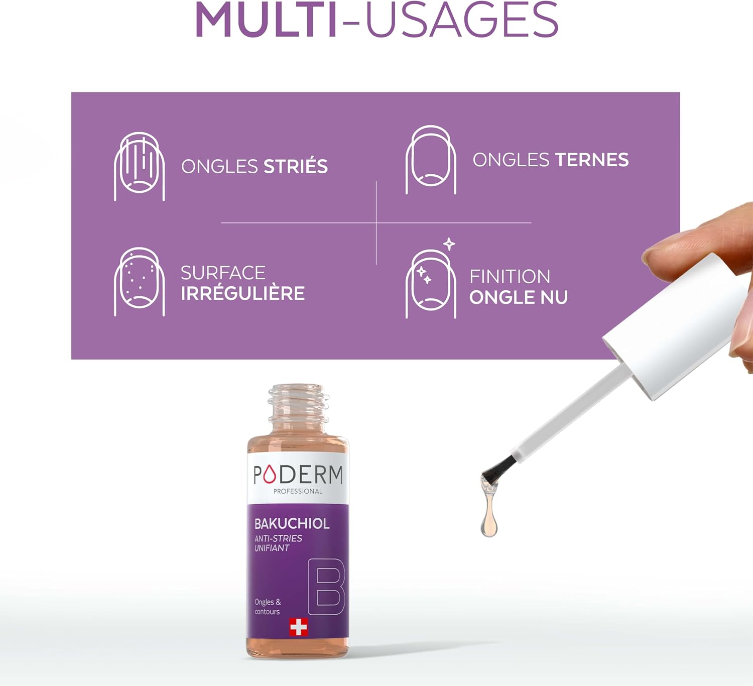 Detalle 2 de PODERM Activ Serum - Bakuchiol, vloeibare nagelverzorging van 6 ml