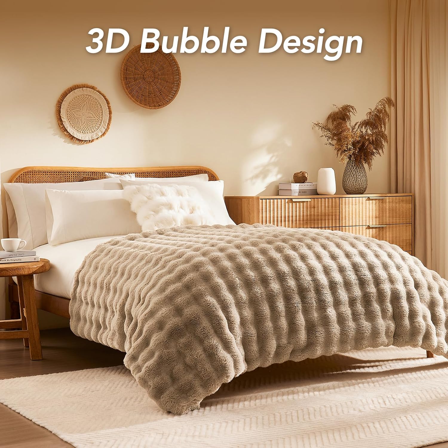 Thumbnail 6 de L'AGRATY Faux Rabbit Fur Blanket 130x160cm