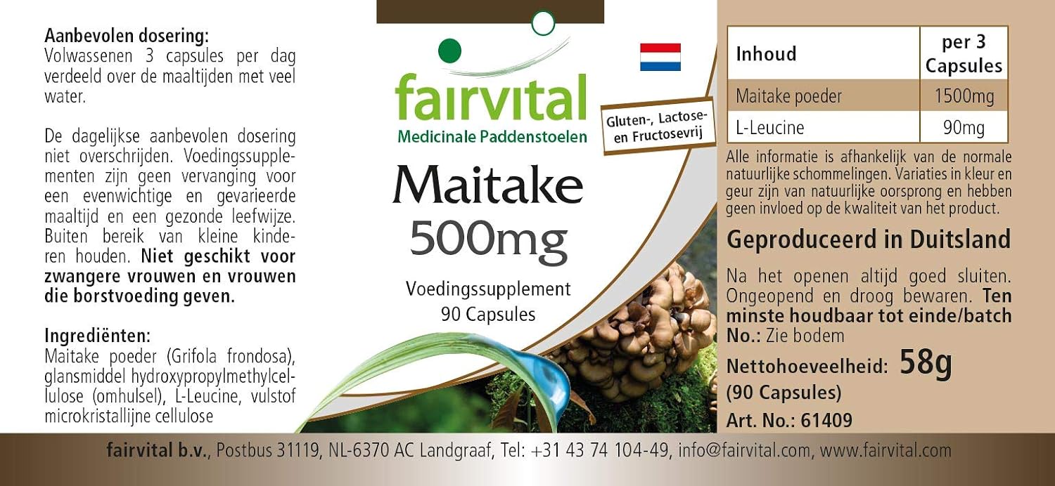 Thumbnail 6 de Fairvital Maitake 500 mg, 90 Kapseln – Hochdosiert, vegan, schluckfreundlich