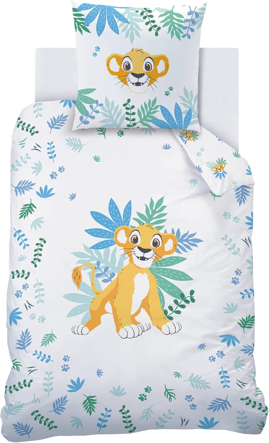 Thumbnail 2 de CTI Parure de lit imprimée 100% Coton Disney Le Roi Lion Simba 140x200 cm - Blanc/Jaune