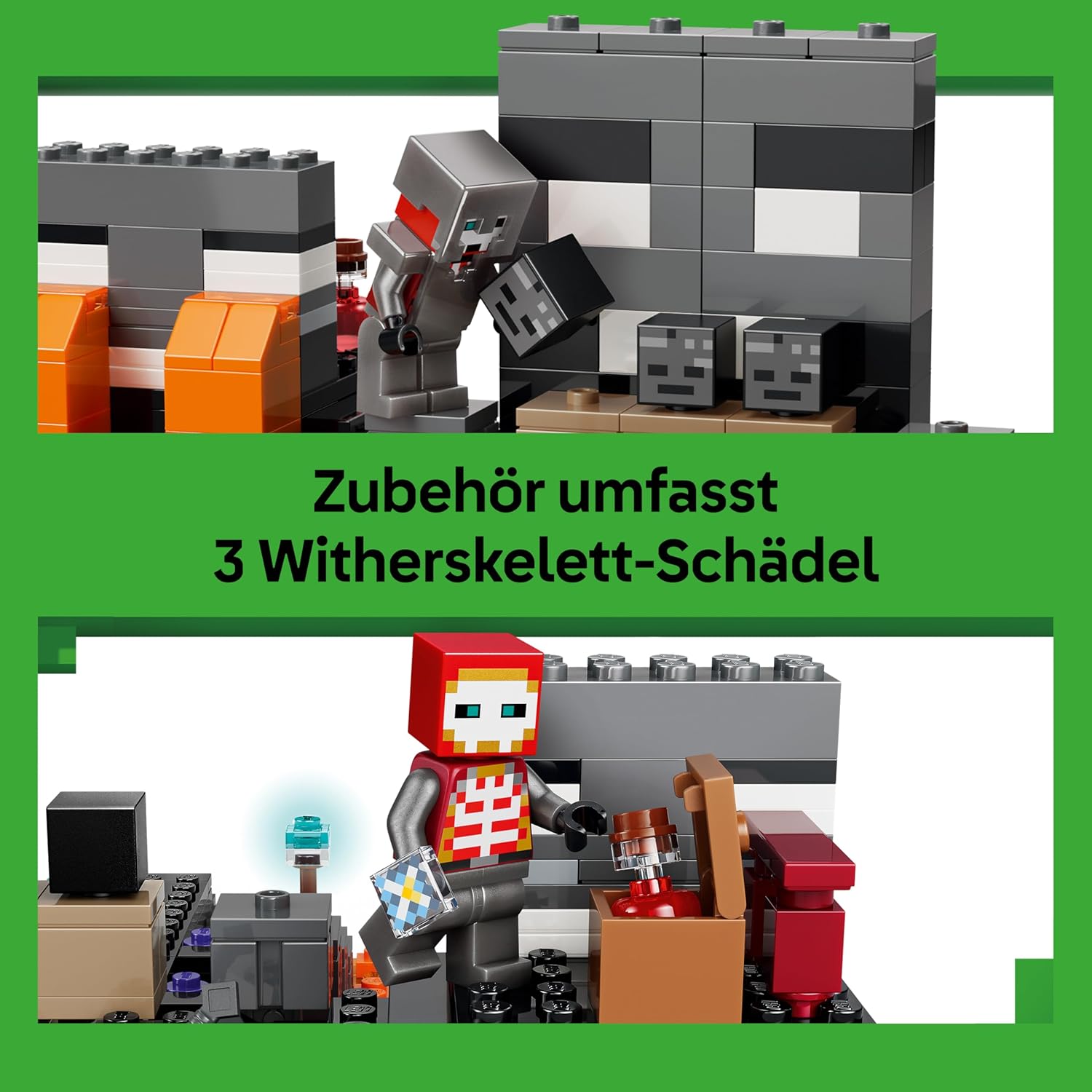 Thumbnail 2 de LEGO Minecraft 21590 „Duell mit dem Wither“ – Bauset mit Nether-Portal, Explosionfunktion & Werkbank ab 8 Jahren