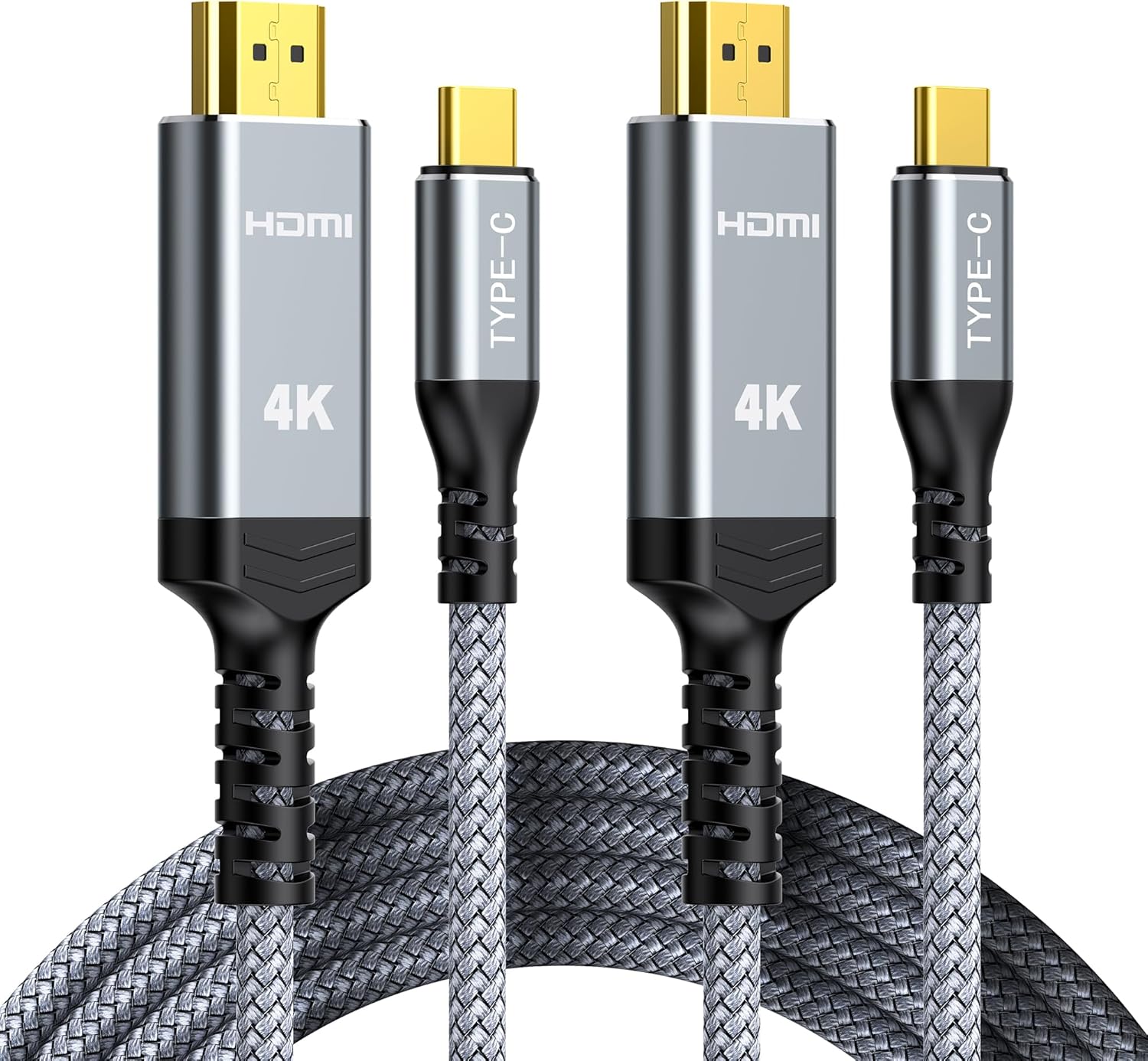Detalle de Highwings USB‑C auf HDMI Kabel (4K@60 Hz, 1,8 m) – 2er‑Set für MacBook, iPad Pro/Air, Surface & mehr