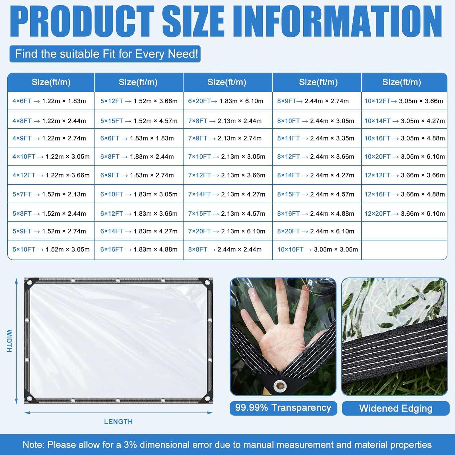Detalle de Clear Vinyl Tarp 14 Mil